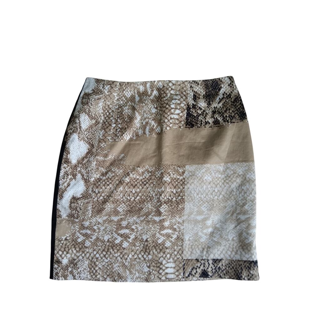 Neutral Snake Print Skirt - Beige & Cream